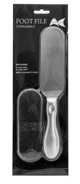 ARTISTS CHOICE STAINLESS STEEL FOOT FILE & REPLACEMENT PADS